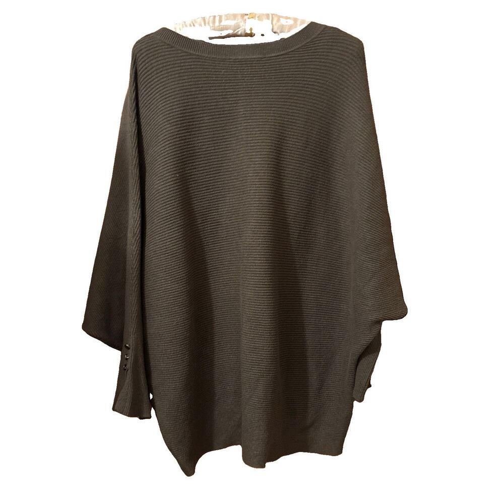 Women’s Philosophy Green Ribbed Dolman Sleeve Pullover Sweater Size 3X - Picture 2 of 6